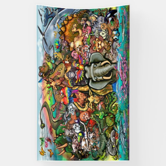 Dieren van Planet Earth Spandoek (Verticaal)