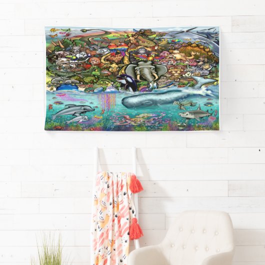 Dieren van Planet Earth Spandoek (Insitu)