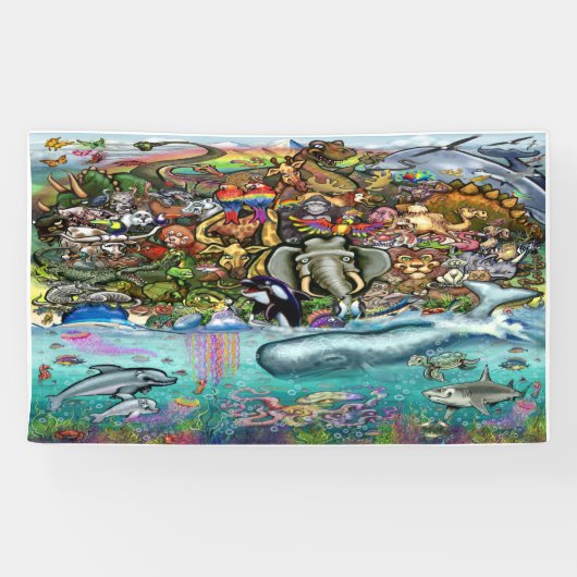 Dieren van Planet Earth Spandoek (Horizontaal)