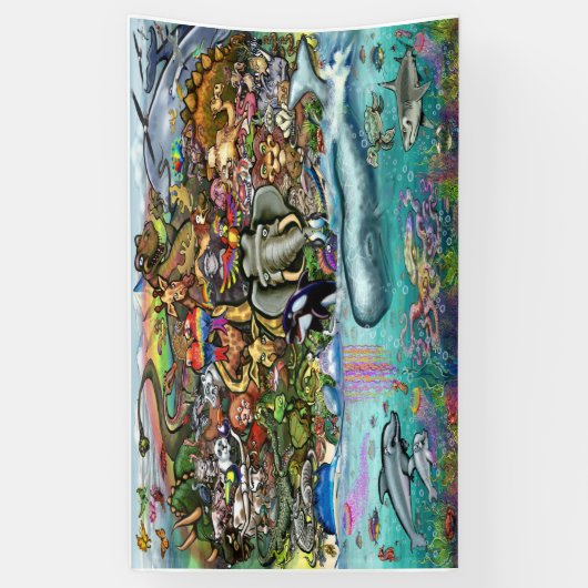 Dieren van Planet Earth Spandoek (Verticaal)