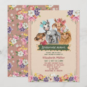 Dieren van Safari Schattige Baby shower Kaart (Voorkant / Achterkant)
