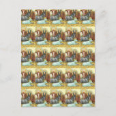 DIEREN VAN STABIEL, OX, DONKEY EN SCHAPEN BRIEFKAART (Voorkant)