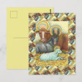 DIEREN VAN STABIEL, OX, DONKEY EN SCHAPEN BRIEFKAART (Voorkant / Achterkant)