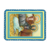 DIEREN VAN STABIEL, OX, DONKEY EN SCHAPEN MAGNEET (Horizontaal)