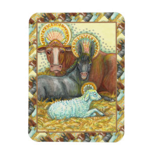 DIEREN VAN STABIEL, OX, DONKEY EN SCHAPEN MAGNEET