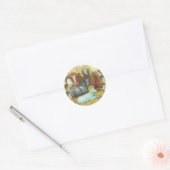 DIEREN VAN STABIEL, OX, DONKEY EN SCHAPEN RONDE STICKER (Envelop)