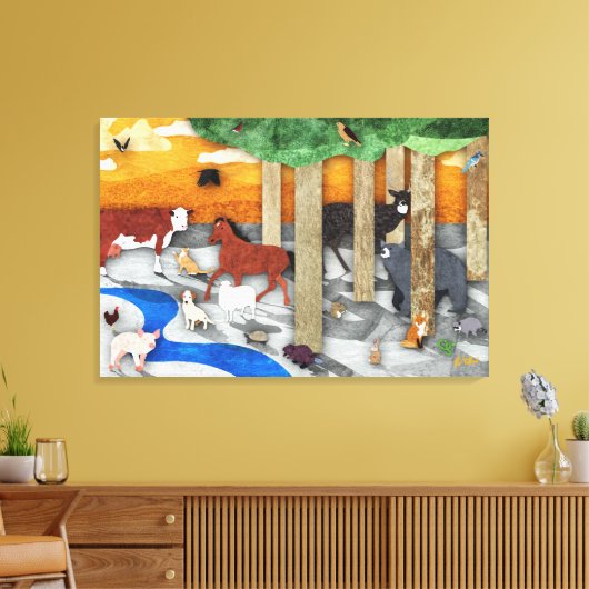 Dieren van Tennessee Canvas Afdruk (Insitu (Woonkamer))