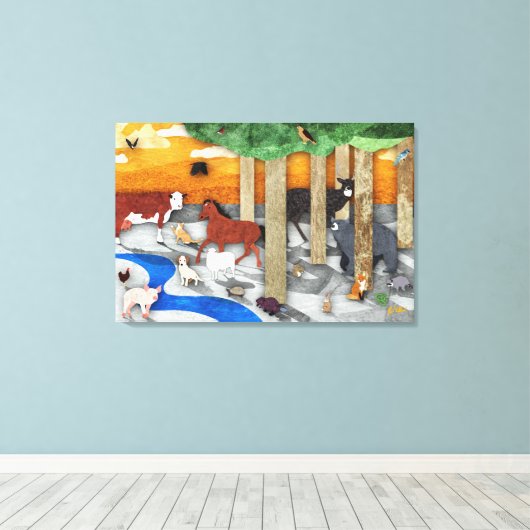 Dieren van Tennessee Canvas Afdruk (Insitu (Houten vloer))