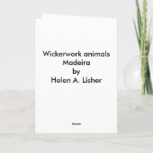 Dieren van vlechtwerk feestdagen kaart (Achterkant)