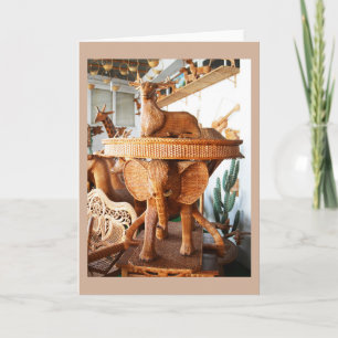 Dieren van vlechtwerk feestdagen kaart