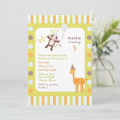 Dieren Verjaardagsfeest Platte Uitnodiging (Staand voorkant)