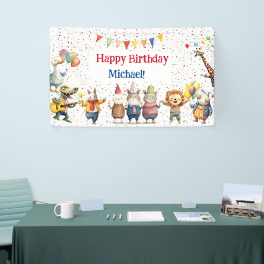 Dieren Verjaardagsfeest Spandoek (Beurs)