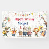 Dieren Verjaardagsfeest Spandoek (Horizontaal)