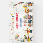 Dieren Verjaardagsfeest Spandoek (Verticaal)