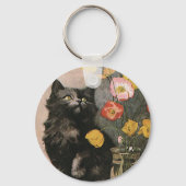  dieren, verkuilen Victoriaans keuken en bloemen Sleutelhanger (Voorkant)