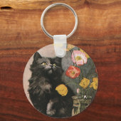  dieren, verkuilen Victoriaans keuken en bloemen Sleutelhanger (Voorkant)