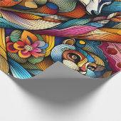 Dieren vertegenwoordigen geometrisch moderne kunst cadeaupapier (Hoek)