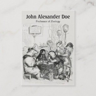 Dieren verzamelen in Paris Cafe - Funny Zoologist Visitekaartje