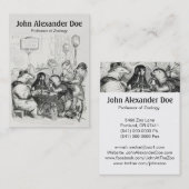 Dieren verzamelen in Paris Cafe - Funny Zoologist Visitekaartje (Voorkant / Achterkant)