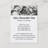 Dieren verzamelen in Paris Cafe - Funny Zoologist Visitekaartje (Achterkant)