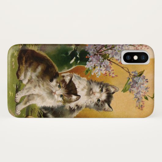 dieren, Victoriaans katten en bloemen Case-Mate iPhone Case (Achterkant (horizontaal))