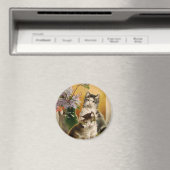  dieren, Victoriaans katten en bloemen Magneet (Insitu (Vaatwasser))