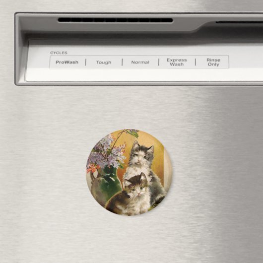  dieren, Victoriaans katten en bloemen Magneet (Insitu (Vaatwasser))