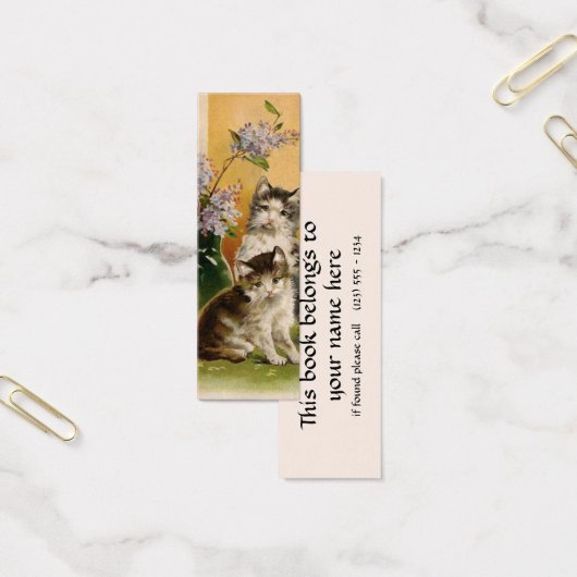 dieren, Victoriaans katten en bloemen Mini Visitekaartjes (Kantoor)