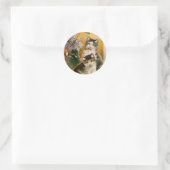  dieren, Victoriaans katten en bloemen Ronde Sticker (Tas)