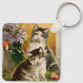  dieren, Victoriaans katten en bloemen Sleutelhanger (Achterkant)