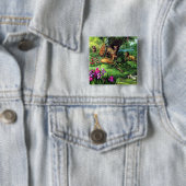 dieren vierkante button 5,1 cm (In situ)