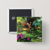 dieren vierkante button 5,1 cm (Voorkant /achterkant)