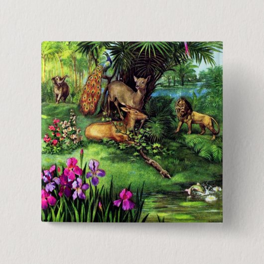 dieren vierkante button 5,1 cm (Voorkant)