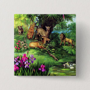  dieren vierkante button 5,1 cm