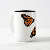 Dieren, vlinders en insecten afbeeldingen tweekleurige koffiemok (Voorkant links)