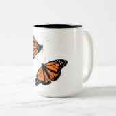 Dieren, vlinders en insecten afbeeldingen tweekleurige koffiemok (Voorkant rechts)