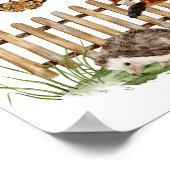 Dieren Vogels Bijen Piket Fence Floral Garden Poster (Hoek)