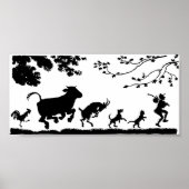 Dieren volgen de leider poster (Voorkant)