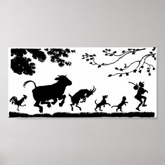 Dieren volgen de leider poster (Voorkant)