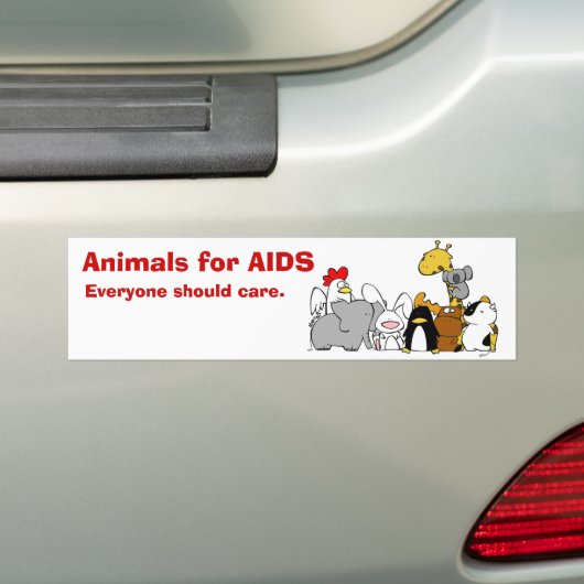 Dieren voor AIDS-Bumpersticker Bumpersticker (Op auto)