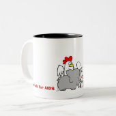 Dieren voor AIDS-Mok Tweekleurige Koffiemok (Voorkant links)