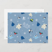 Dieren Vrienden "Dag Buddy" Winterpatroon Feestdagenkaart (Voorkant / Achterkant)