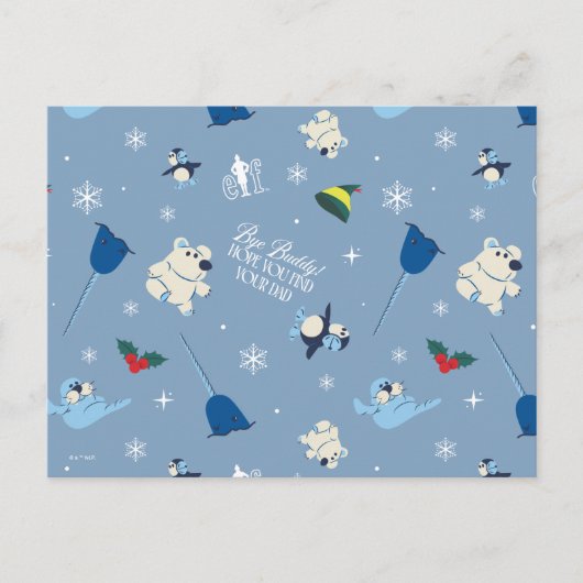 Dieren Vrienden "Dag Buddy" Winterpatroon Feestdagenkaart (Voorkant)