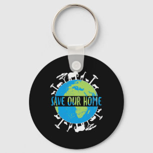 Dieren Wildlife Conservation Red ons huis Aarde Sleutelhanger