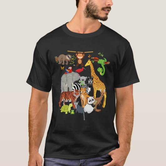Dieren Wildlife Py Zoo Dag 26 Dieren T-shirt (Voorkant)