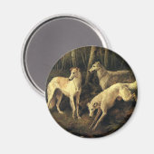 dieren, windhonden in het bos magneet (Voorkant / Achterkant)