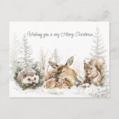 Dieren Winter Bos Kerstmis Feestdagenkaart (Voorkant)