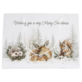 Dieren Winter Bos Kerstmis Groot Cadeauzakje