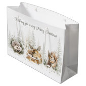 Dieren Winter Bos Kerstmis Groot Cadeauzakje (Achterkant Gekanteld)