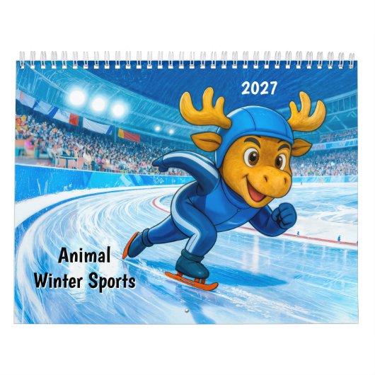 Dieren Wintersporten Kalender (Hoes)